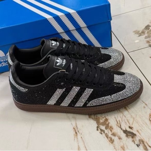 adidas Black and Silver Women's Sneakers - Picture 2 of 4